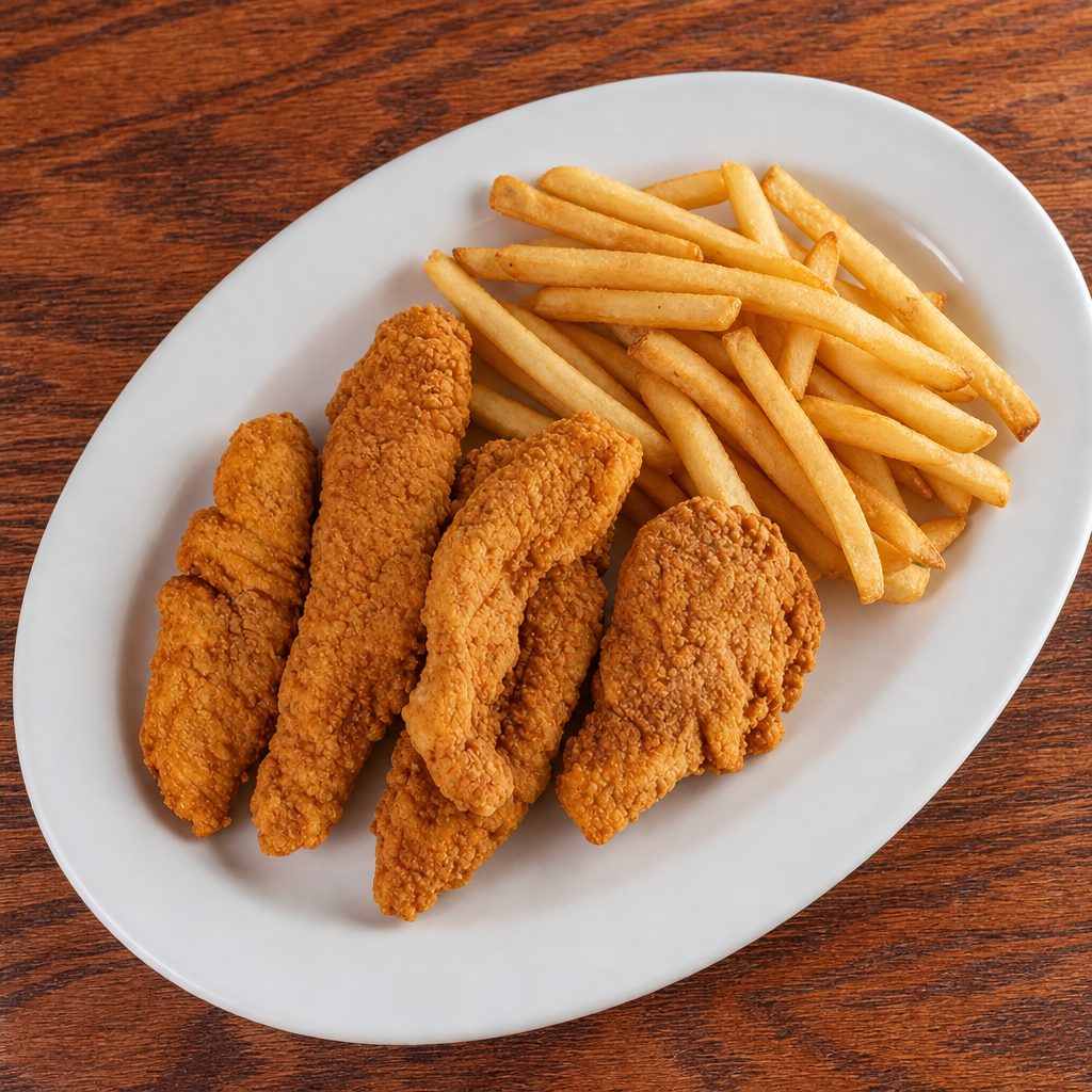 Chicken Fingers with French Fries.