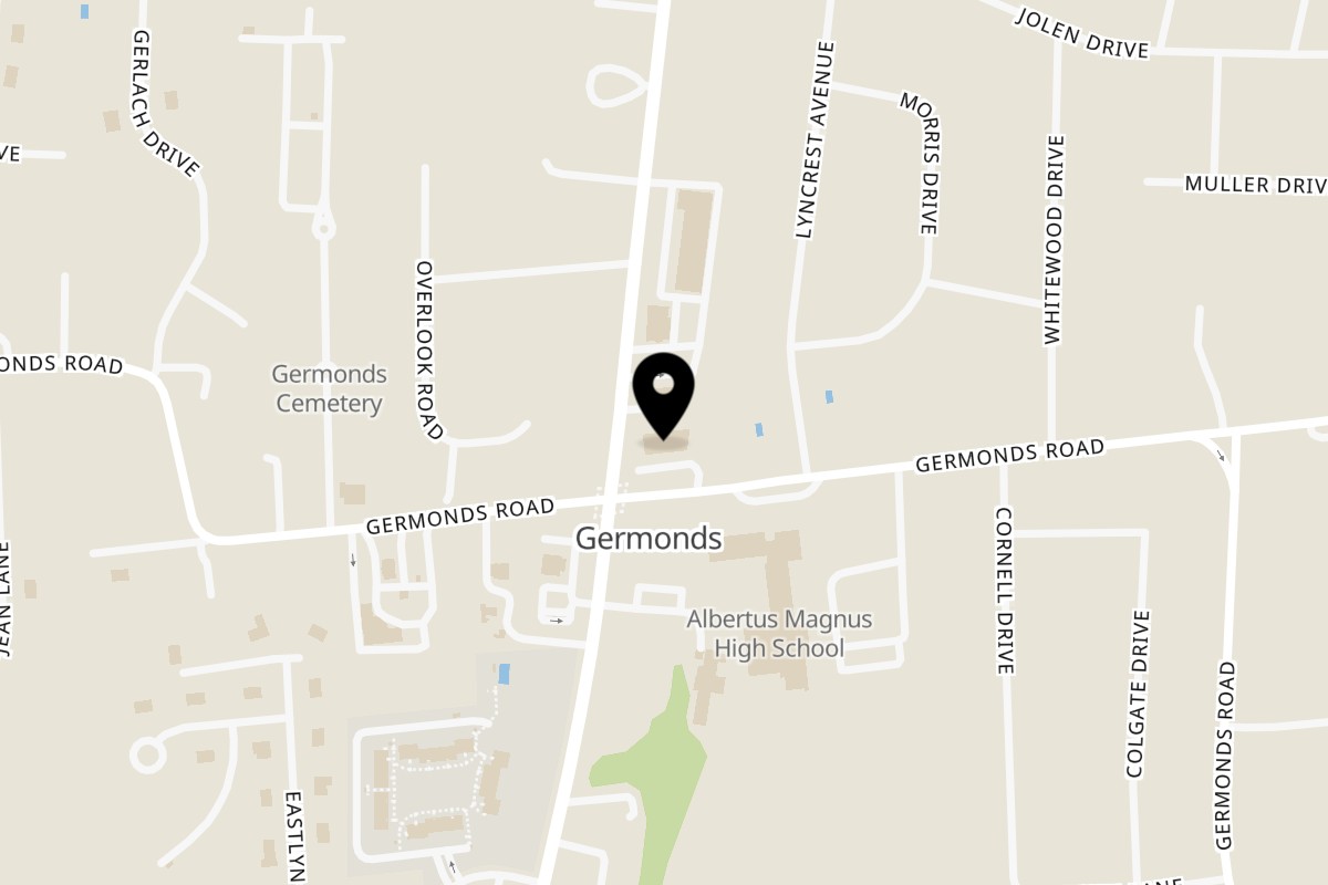 Map showing the location of Napoli's Pizza & Catering on 48 Germonds Rd in New City